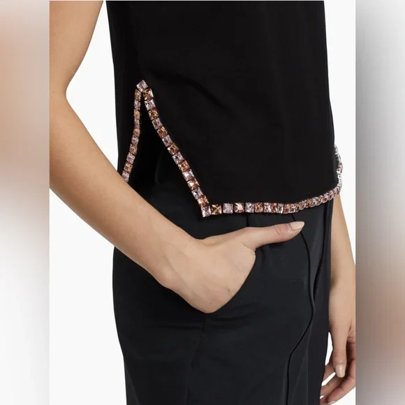 Cinq a Sept Black Embellished Tank Top - Picture 5 of 11